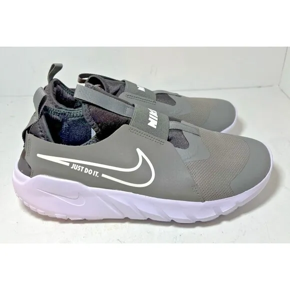 Nike Shoes Youth 6.5 Y Flex Runner 2 Kids Slip on Grey White Sneakers DJ6038-003