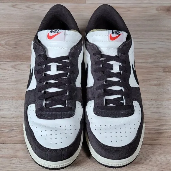 Nike Terminator Low Shoes Mens Size 12 Brown Croc Leather Skate FN7815-200