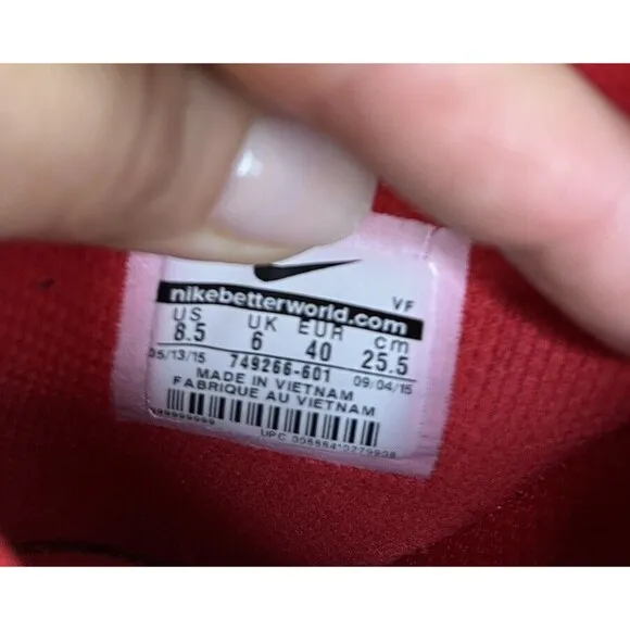 Nike Women Air Force 1 Hi Suede Leather Red sz 8.5 749266-601 Sneakers Shoes