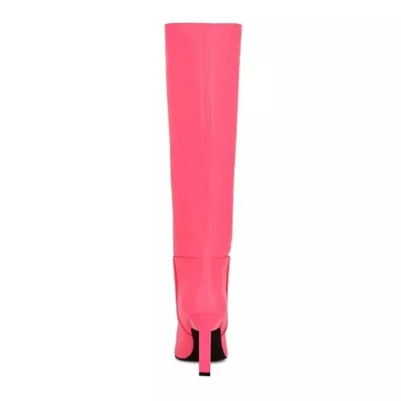 Nine West 80s style Neon Pink Eardy Heeled Boots size 7 new!!!