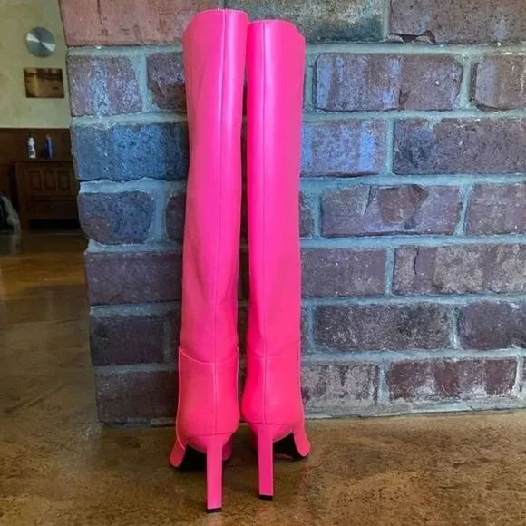 Nine West 80s style Neon Pink Eardy Heeled Boots size 7 new!!!