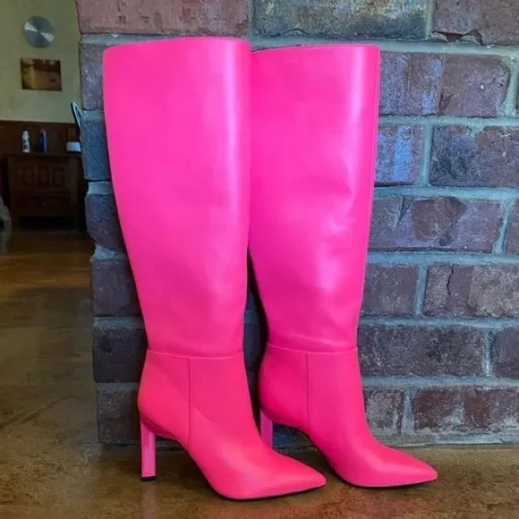 Nine West 80s style Neon Pink Eardy Heeled Boots size 7 new!!!