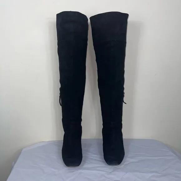 Nine West Over the Knee Suede Tassel Boots