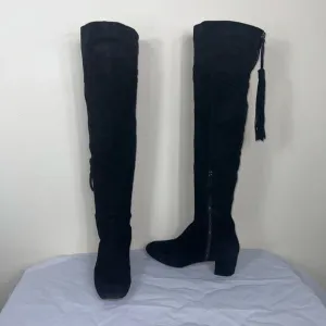 Nine West Over the Knee Suede Tassel Boots