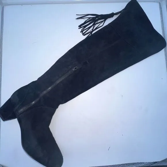 Nine West Over the Knee Suede Tassel Boots
