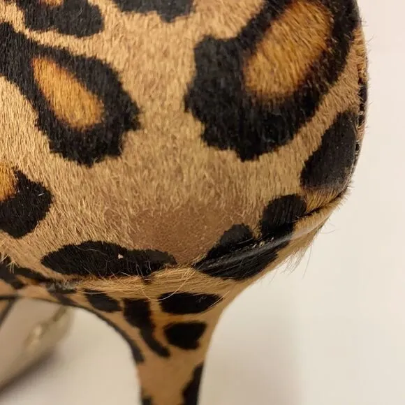 Nine West Platform leopard print calf hair heels size 8 1/2 M A16