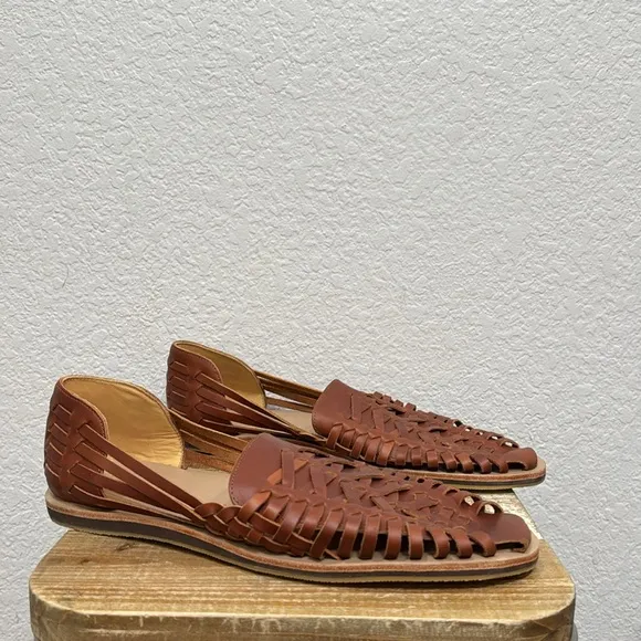 Nisolo Huarache Leather Sandals Brandy Size 13