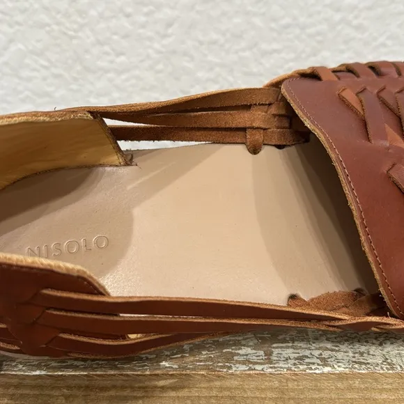 Nisolo Huarache Leather Sandals Brandy Size 13