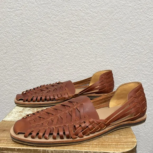 Nisolo Huarache Leather Sandals Brandy Size 13
