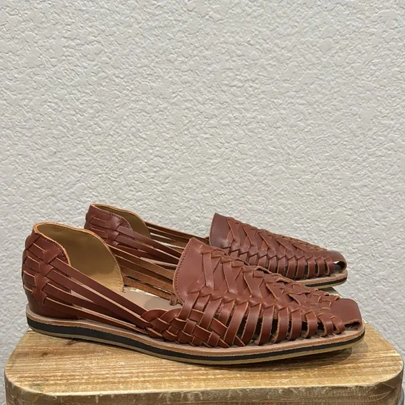Nisolo Huarache Leather Sandals Brandy Size 8.5