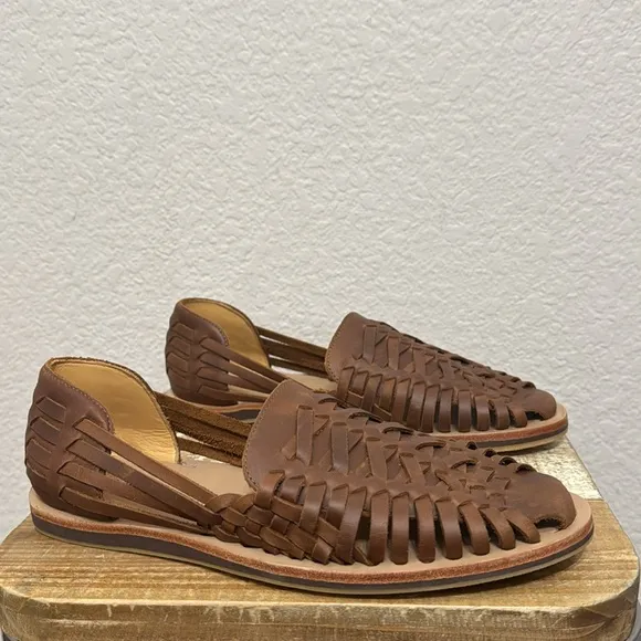 Nisolo Huarache Leather Sandals Brown Size 10