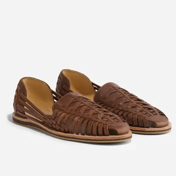 Nisolo Huarache Leather Sandals Brown Size 10