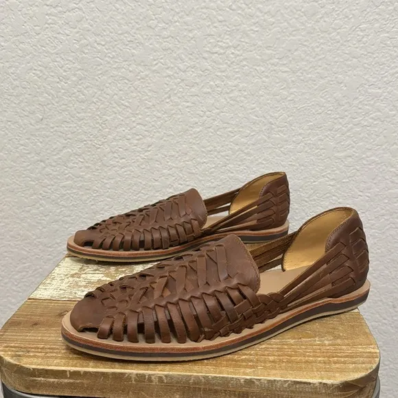 Nisolo Huarache Leather Sandals Brown Size 10