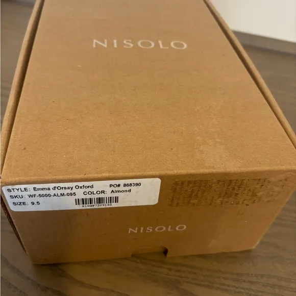 Nisolo Oxford Shoes Size 9.5 Emma D'orsay Almond Tan Leather Slip On Flats