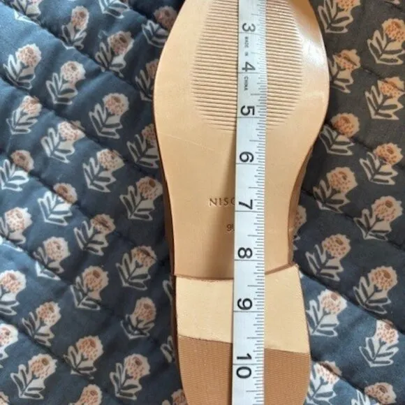 Nisolo Oxford Shoes Size 9.5 Emma D'orsay Almond Tan Leather Slip On Flats