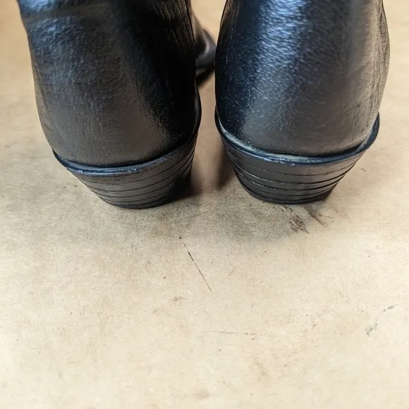 Nocona Boots men's size 7.5E  Black Shrunken Bull Shoulder leather classic Weste