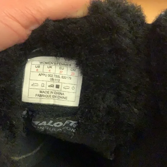 North Face Primaloft Lace Up Black Suede Boots 6