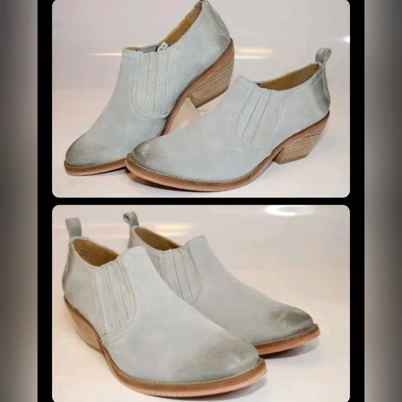 NWB J. SHOES Suede Leather ankle boots &amp; soles. PATINA ADDS SOME CHARM.
