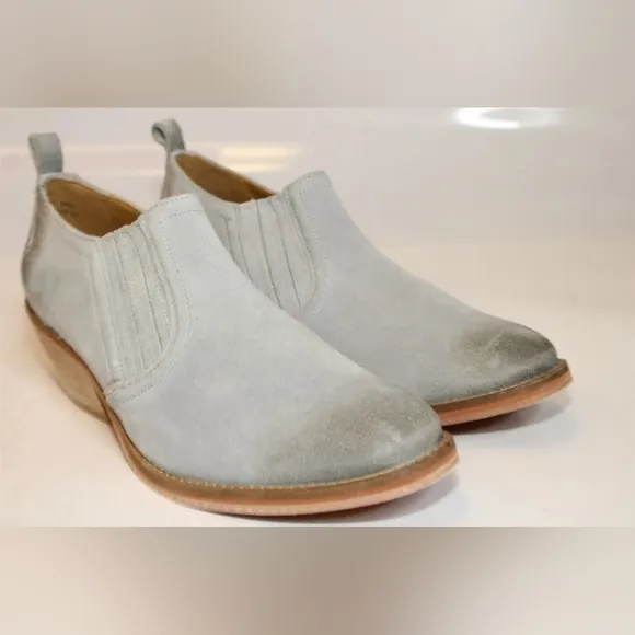 NWB J. SHOES Suede Leather ankle boots &amp; soles. PATINA ADDS SOME CHARM.