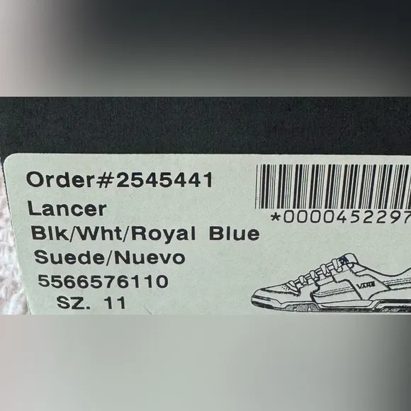 NWB- Vans Lancer Chunky sneakers in black, white, and royal Size11