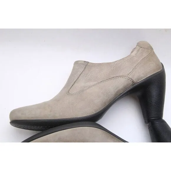 Nwob Ecco Booties Heeled Ankle Shoes Leather Distressed Women's Sz 41 Us 10-10.5