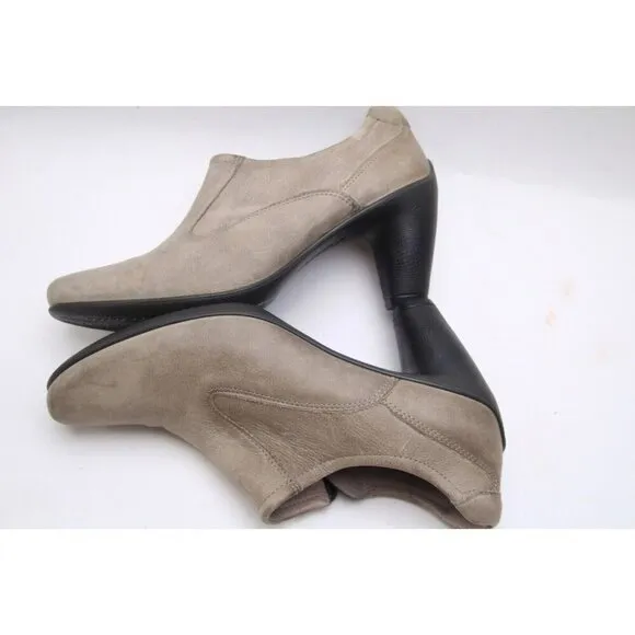 Nwob Ecco Booties Heeled Ankle Shoes Leather Distressed Women's Sz 41 Us 10-10.5