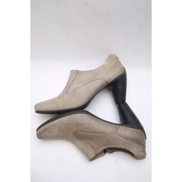 Nwob Ecco Booties Heeled Ankle Shoes Leather Distressed Women's Sz 41 Us 10-10.5