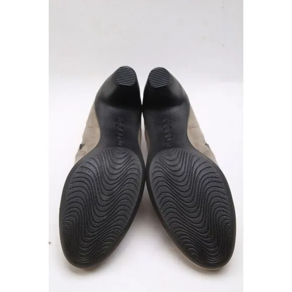 Nwob Ecco Booties Heeled Ankle Shoes Leather Distressed Women's Sz 41 Us 10-10.5
