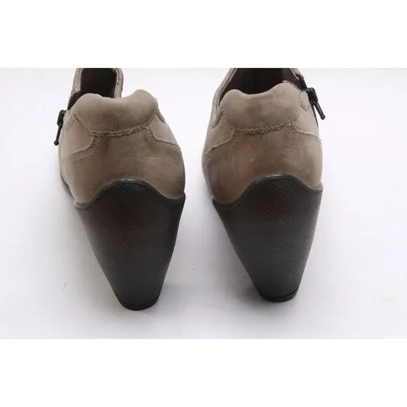Nwob Ecco Booties Heeled Ankle Shoes Leather Distressed Women's Sz 41 Us 10-10.5