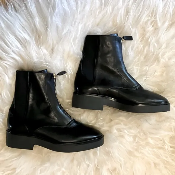 NWOB Stuart Weitzman Lodge Zip Booties in Black Sz 6.