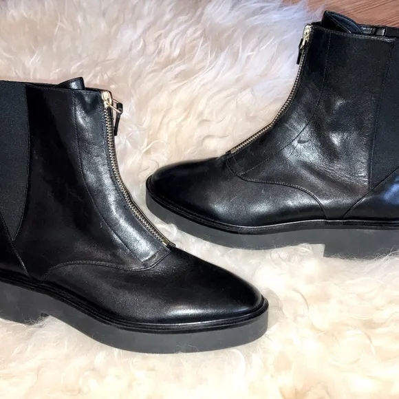 NWOB Stuart Weitzman Lodge Zip Booties in Black Sz 6.