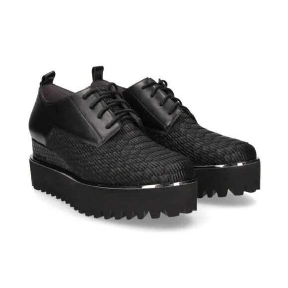 NWOB United Nude Shoes Juko Flatform Black Lace Up Shoes Women's Size 6.5