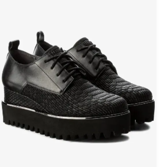 NWOB United Nude Shoes Juko Flatform Black Lace Up Shoes Women's Size 6.5