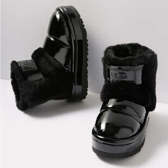 NWOB WOMENS SIZE 6 BLACK UGG CLASSIC‎ CHILLAPEAK SHINE WINTER BOOTS 1151630 $250