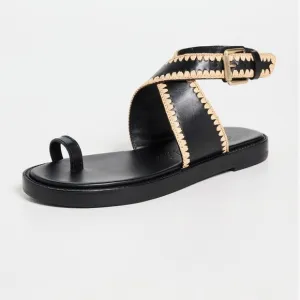 NWOT 3.1 Phillip Lim Naya Raffia Ankle Wrap Sandals size 39 US 9