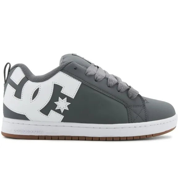 🔥NWOT🔥 DC’s Men's Court Graffik Grey And White Leather Skate Shoe Size 10.5
