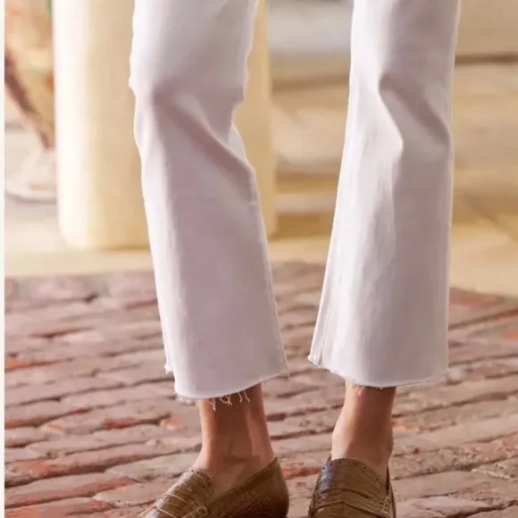 NWOT Frank &amp; Eileen Killian Crop Flare Jean In White Denim, 30
