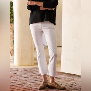 NWOT Frank &amp; Eileen Killian Crop Flare Jean In White Denim, 30