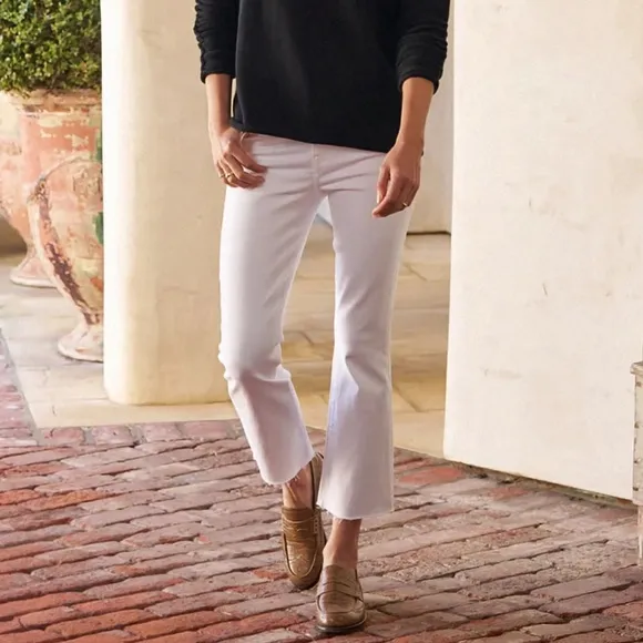 NWOT Frank &amp; Eileen Killian Crop Flare Jean In White Denim, 30