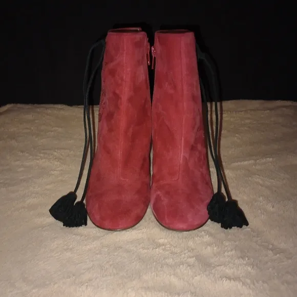 NWOT Kate Spade Red Suede Georgette Boots Women's Size 6