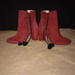 NWOT Kate Spade Red Suede Georgette Boots Women's Size 6
