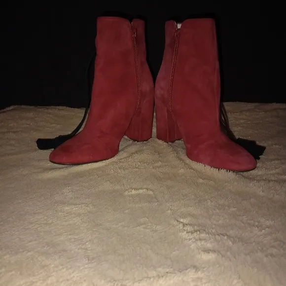 NWOT Kate Spade Red Suede Georgette Boots Women's Size 6