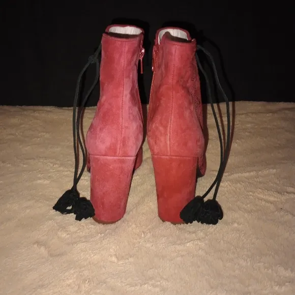 NWOT Kate Spade Red Suede Georgette Boots Women's Size 6
