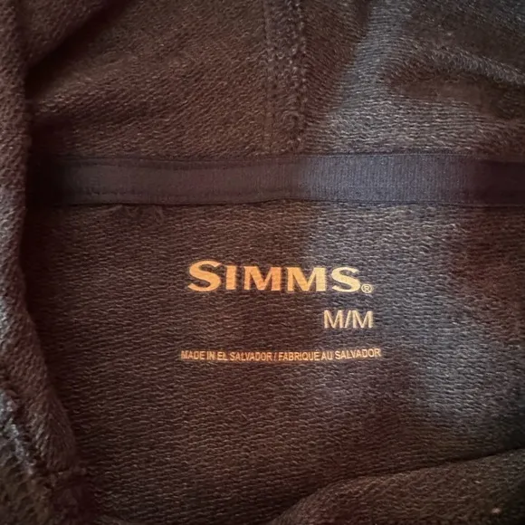 NWOT Simms blue long sleeved hooded shirt, size Medium