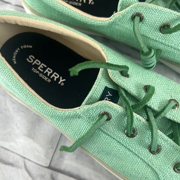 NWOT Sperry top sider low tops, minty linen shoes size 10