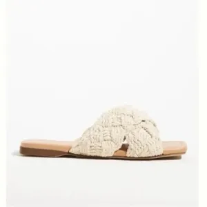NWOT Seychelles Anthropologie Level Up Neutral Woven Sandals Sz 9.5