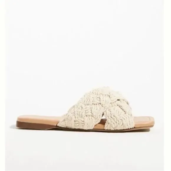 NWOT Seychelles Anthropologie Level Up Neutral Woven Sandals Sz 9.5
