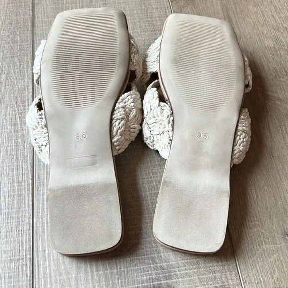 NWOT Seychelles Anthropologie Level Up Neutral Woven Sandals Sz 9.5