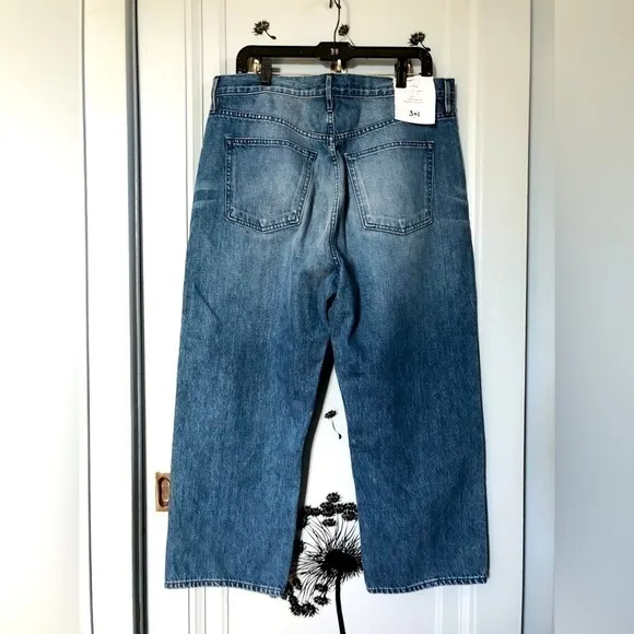 NWT 3x1 32 Addie Loose Fit Crop Relaxed Boyfriend Fit Full Leg