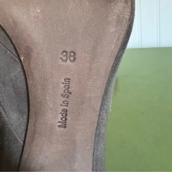 NWT Coclico PIRAN Peep Toe Heels in Slate Gray Suede *Spain*